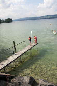 Ryan and Sean are waiting for their turn to explore Lake Zürich